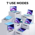 NOKBABO for iPad 10th 11th (A16) Generation Case with Keyboard, iPad Air 11 inch case (M3/M2), Keyboard for iPad Pro 11 (4th/3rd/2nd/1st) & iPad Air 5/4th, Trackpad, 360° Swivel, Backlit - Sky Blue - Image 7