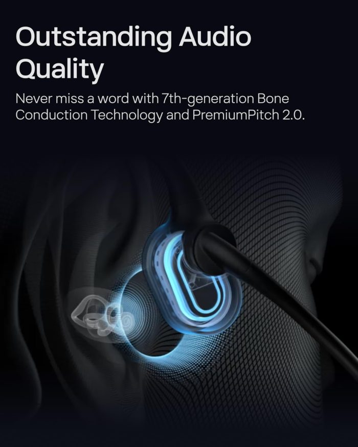 OpenComm2 2025 Upgrade - Open-Ear Bone Conduction Headphones, Wireless Bluetooth Headset with Noise Canceling Mic & Mute Button for Work Calls and Meetings, 16 Hour Talk Time for Mobile & PC - C120 - Image 5