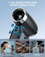 Electric Compressed Air Duster Cordless: 60 MPH High Wind Speed Mini Air Blower for Electronics Portable Computer Cleaner Hand Keyboard Cleaning Powerful Duster for Car, Fans and Other Sences - Image 3