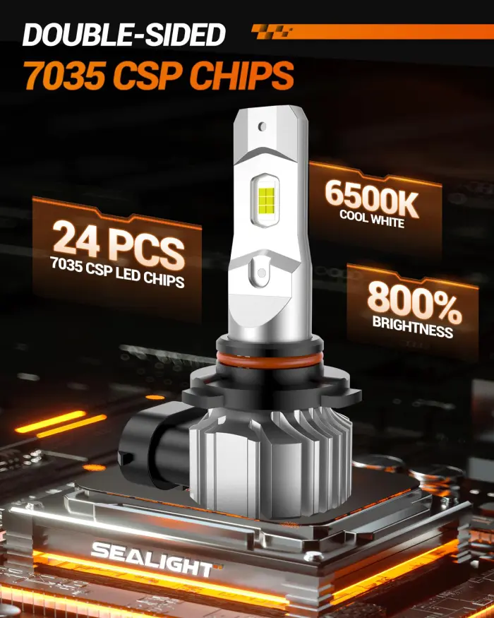 SEALIGHT 9145 H10 LED Fog Light Bulbs or DRL, 18000LM 800% Brightness 9140 H10 9145 LED Fog Lights LED Bulb for Car, 6500K Cool White 984 FT Strong Penetration, 60000 Hours Lifespan, Pack of 2 - Image 5