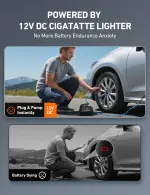 AstroAI Tire Inflator Portable Air Compressor Tire Air Pump for Car Tires - Car Accessories, 9.8Ft Cord 12V DC-Powered Auto Pump with Digital Pressure Gauge, LED Light for Bicycle, Balloons, Yellow - Image 5