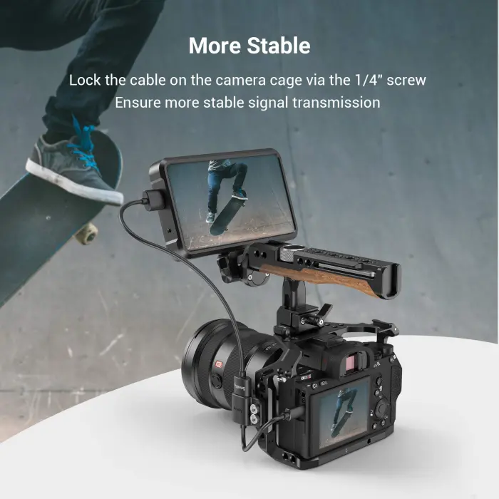 SMALLRIG Ultra Slim 4K Adapter Cable (D to A), Micro-Sized Ports Male to Full-Sized Ports Female, 4K@60HZ, for Sony A7R IV A7RIII A7III A7II A7RII / for Fujifilm X-T2 X-T3-3021 - Image 5