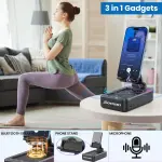 Cell Phone Stand with Wireless Bluetooth Speaker and Anti-Slip Base HD Surround Sound Perfect for Home and Outdoors with Bluetooth Speaker for Desk Compatible with iPhone/ipad/Samsung Galaxy - Image 8