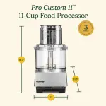 Cuisinart Food Processor, Pro Custom 11 Cup, Brushed Chrome, DLC-8SBCYP1 - Image 2