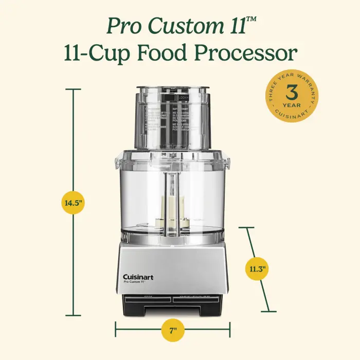 Cuisinart Food Processor, Pro Custom 11 Cup, Brushed Chrome, DLC-8SBCYP1 - Image 2