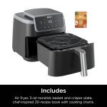 Ninja | Air Fryer | 4-in-1 Pro Air Fry, Roast, Reheat, Dehydrate | 5QT Capacity fits up to 4lbs of French Fries | 400F Max Temp | Nonstick Basket & Crisper Plate | 120V | Grey | AF141 - Image 4
