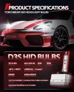 Torchbeam D3S HID Bulbs, 6000K Cool White, 35W 66340 42403 42302 (42403C1) Replace HID Xenon Bulbs, (Not fit Halogen Assembly), Pack of 2 - Image 7