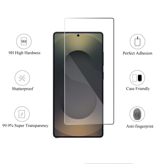 Ailun Glass Screen Protector for Galaxy S25 Ultra [6.9 Inch] 3Pack + 3Pack Camera Lens Tempered Glass Fingerprint Unlock 0.25mm Ultra Clear Anti-Scratch Case Friendly [Not For S25/S25 Plus/S25 Edge] - Image 6