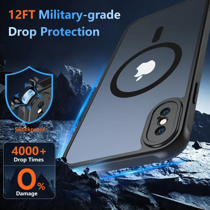 Cum2giff for iPhone Xs Max Case, Compatible with MagSafe, Magnetic Case for iPhone Xs Max 6.5, Military-Grade Dropproof & Shockproof, Skin-Friendly and Smooth Cover for iPhone Xs Max, Black - Image 7