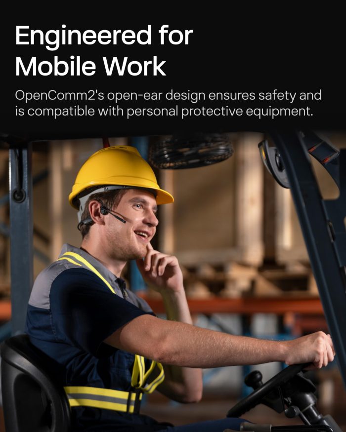 OpenComm2 2025 Upgrade - Open-Ear Bone Conduction Headphones, Wireless Bluetooth Headset with Noise Canceling Mic & Mute Button for Work Calls and Meetings, 16 Hour Talk Time for Mobile & PC - C120 - Image 7