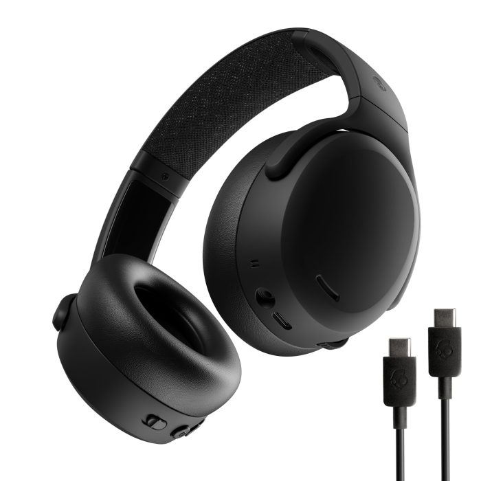 Skullcandy Crusher ANC 2 Wireless Over-Ear Bluetooth Headphones with Extra USB-C Charging Cable, Multi-Sensory Bass, Active Noise Cancelling, 60 Hours Battery, Microphone iPhone Android - True Black - Image 1