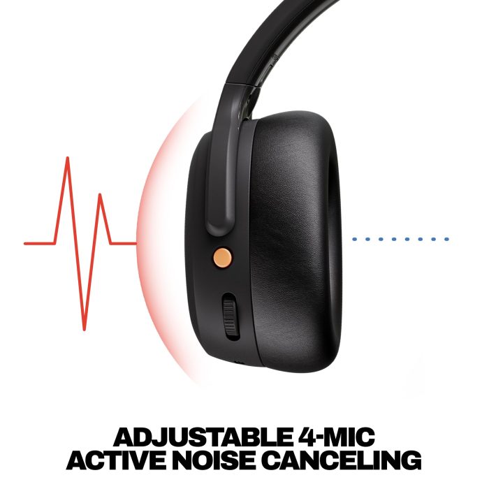 Skullcandy Crusher ANC 2 Wireless Over-Ear Bluetooth Headphones with Extra USB-C Charging Cable, Multi-Sensory Bass, Active Noise Cancelling, 60 Hours Battery, Microphone iPhone Android - True Black - Image 8