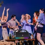 HWWR Bluetooth Speaker, IPX5 Waterproof Portable Bluetooth Speaker with Powerful Bass & LED Lights, BT5.3, Wireless Stereo Pairing for Home Party, Beach, Outdoor Camping, Support USB/TF Card/AUX/TWS - Image 5