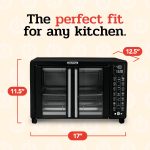 Gourmia Toaster Oven Air Fryer Combo 17 cooking presets 1700W french door digital air fryer oven 24L capacity accessories, convection rack, baking pan tray recipe book GTF7460,Large,Black - Image 4