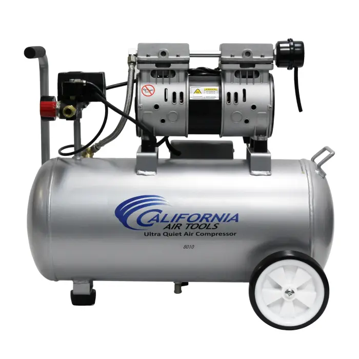810Ek+WpvZL California Air Tools 8010 1.0 HP Ultra Quiet and Oil-Free Air Compressor, 8 Gallon Steel Tank, Lightweight with Wheels, 60 dBA Noise Level - Image 1