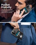 For Magsafe Wallet Stand with Airtag Holder, Strongest Magnetic Wallet for iPhone 17/16/15/14/13/12 Series, ID Window, 4 Card Slots, 10 Cards Holder, Vegan Leather, RFID Blocking, Black - Image 3