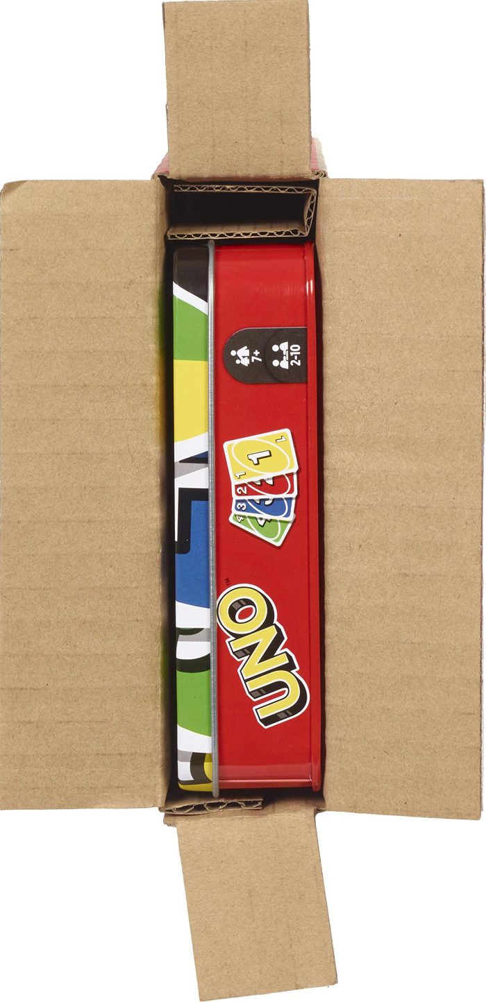 Mattel Games UNO Card Game in Travel & Storage Tin for Kid, Adult & Family Nights & Parties, Color Blind Accessible & Customizable Deck (Amazon Exclusive) - Image 2