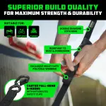 Rhino USA Ratchet Straps Tie Downs (4-Pack) - 1 Inch x 15 Feet (1,823lb Break Strength) - Ultimate Tie Down Straps with Safety S Hooks - for Trucks, Cargo, Moving, Appliances - Black - Image 6