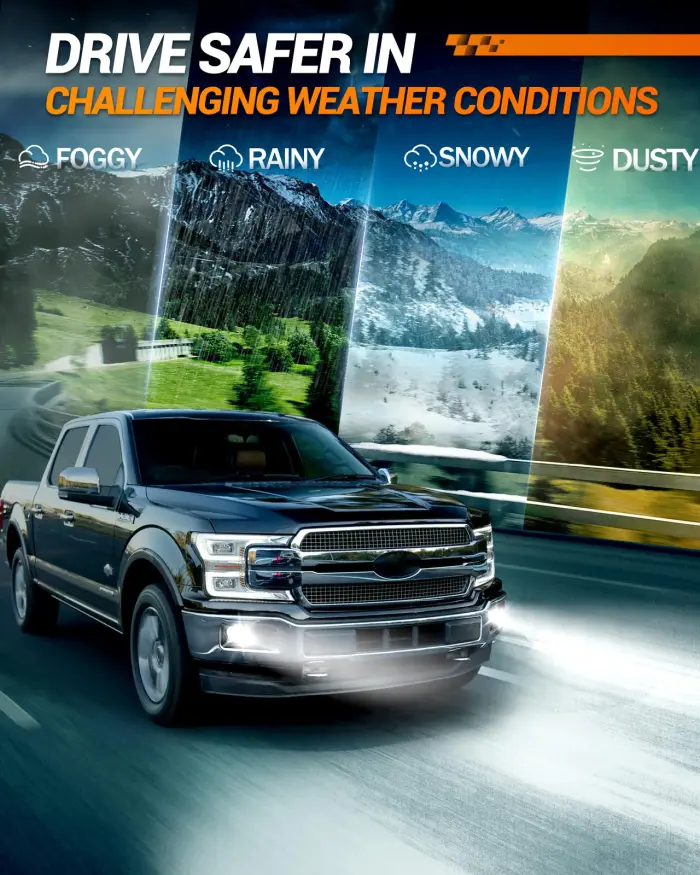 SEALIGHT 9145 H10 LED Fog Light Bulbs or DRL, 18000LM 800% Brightness 9140 H10 9145 LED Fog Lights LED Bulb for Car, 6500K Cool White 984 FT Strong Penetration, 60000 Hours Lifespan, Pack of 2 - Image 2