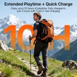 Bayhanc Bone Conduction Headphones, Open Ear, IPX6, Sweat Resistant, Bluetooth V5.4,10Hrs Playtime, Comfortable Fit Sports Wireless Earbuds with Built-in Mic for Running, Gym, Cycling, Outdoor, Black - Image 3