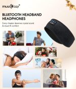 MUSICOZY Sleep Headphones Bluetooth 5.4 Headband, Wireless Earphones Music Sleep Earbuds Sleeping Eye Mask with HD Stereo Speakers for Workout Running Travel Yoga, Ideal Gifts for Men Women(Black) - Image 2