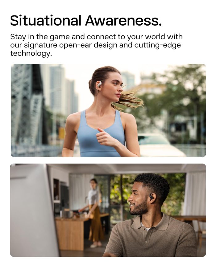 SHOKZ OpenFit 2 Open-Ear Headphones,True Wireless Bluetooth Earphones with Microphone,Earhook Earbuds with 48 Hours of Playtime,Fast Charging,IP55 Water-Resistant,with Carrying Bag,Black,Bluetooth5.4 - Image 6