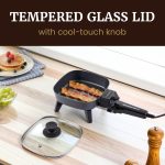 Elite Gourmet EFS059 Personal Electric Skillet, 7” Compact Portable Cooker, Adjustable Temperature, 600W Rapid Heating, Nonstick Surface, Tempered Glass Lid, Removable Handle, Black - Image 5