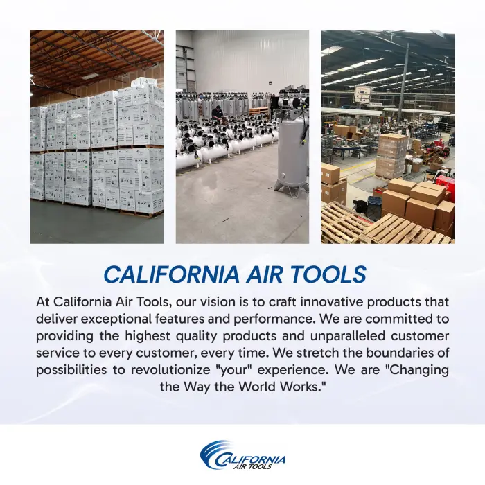 California Air Tools 8010 1.0 HP Ultra Quiet and Oil-Free Air Compressor, 8 Gallon Steel Tank, Lightweight with Wheels, 60 dBA Noise Level - Image 2