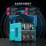bestarc 145A MIG Welder, 110V/220V Gasless Flux Core MIG Welder/Lift TIG/Stick 3 in 1 Synergic MIG145 5GEN Welding Machine, Portable Flux Welder with Digital Screen Display - Image 2