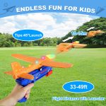 Fuwidvia 3 Pack Airplane Launcher Toys, 13.2'' LED Foam Glider Plane Toy for Boys, 2 Flight Modes Outdoor Flying Toys Birthday Gifts for Boys Girls 4 5 6 7 8 9 10 11 12 Year Old (Blue&Green&Orange) - Image 6
