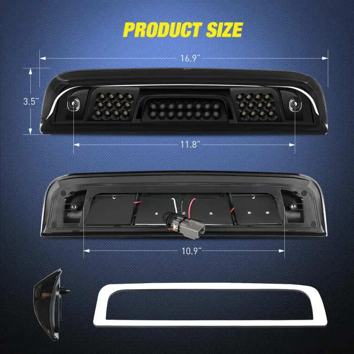 Nilight Third Brake Light High Mount 3rd Stop Reverse Cargo LED Lighting for Chevy Silverado GMC Sierra 1500 2500 3500HD 2014-2018 Pickup Truck Rear Cab Center Tail Lights - Image 2