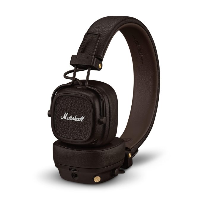 81D5DvVfSRL Marshall Major V On-Ear Wireless Bluetooth Headphones - Brown - Image 1