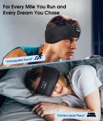 MUSICOZY Sleep Headphones Bluetooth 5.4 Headband, Wireless Earphones Music Sleep Earbuds Sleeping Eye Mask with HD Stereo Speakers for Workout Running Travel Yoga, Ideal Gifts for Men Women(Black) - Image 8