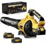GEVEELIFE Leaf Blower Cordless, 650CFM & 3 Speed Levels, Electric Cordless Leaf Blower with 2 * 5.0Ah Battery Powered, Blowers for Lawn Care, Yard, Blowing Leaves, Dust, Snow