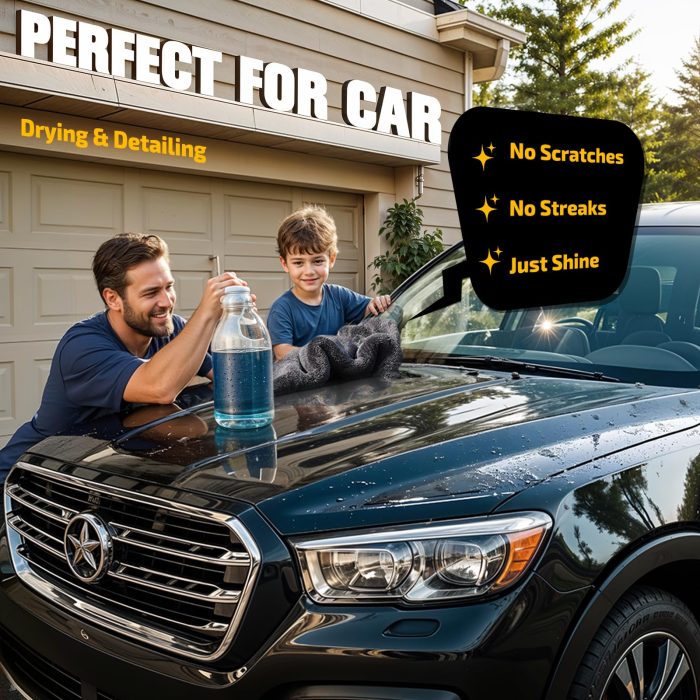 SMINDER 2-Pack 1200 GSM Car Drying Towels – Microfiber Towels for Cars (36" x 24"), Ultra-Absorbent, Streak-Free, Scratch-Free, No Water Spots, Double-Twist Pile & Edgeless Design - Image 4