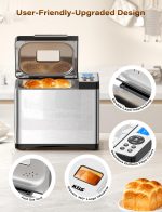 KBS 2LB 19-in-1 Programmable Bread Maker, Stainless Steel Bread Machine with Nonstick Ceramic Pan,650W Bread Maker Machine with 15H Timer&1H Keep Warm,Sourdough,Gluten Free,3 Colors,53 Recipes,Silver - Image 3