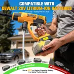 DIYtoolifz Cordless Pressure Washer Compatible with DeWalt 20V Battery, 800PSI Ultra-Light 2.2LBS with Brushless Motor, 16.4ft Hose & 6-in-1 Nozzle + Foam Cannon for Car, Patio, Fence (Tool Only) - Image 6