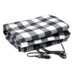 Heated Blanket - 12-Volt Electric Blanket for Car, Truck, SUV, or RV - Portable Winter Car Accessories for Camping or Travel by Stalwart (Black Plaid)
