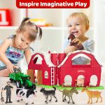 Farm Animals Toys for 1 2 3 4 5 Year Old Toddlers Girls Boys, Big Red Barn Farm Playset with Figures Animals and Tractor Toy for Kids 3-5, Educational Learning Toys, Christmas Birthday Easter Gifts - Image 2