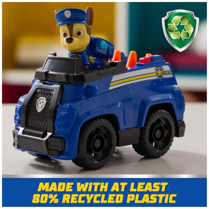 PAW Patrol, Chase’s Patrol Cruiser, Toy Car with Collectible Action Figure, Sustainably Minded Kids Toys for Boys & Girls Ages 3 and Up - Image 7