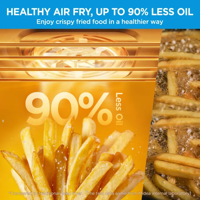 Midea Flexify French Door Toaster Oven Air Fryer Combo, 26.4 QT, Extra Large Air Fryer Countertop Oven 10-in-1 Combo, 25% Faster Cooking and 90% Less Oil, Stainless Steel - Image 8