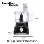 Hamilton Beach Food Processor & Vegetable Chopper for Slicing, Shredding, Mincing, and Puree, 8 Cup, Black - Image 2