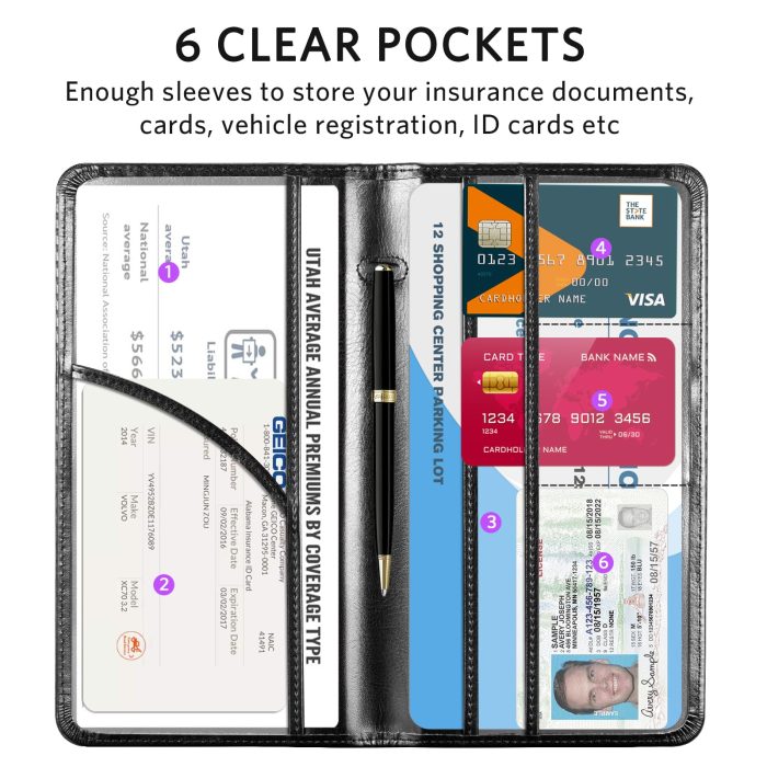 CoBak Car Registration and Insurance Holder - Vehicle Glove Box Car Organizer,Auto Truck Comparment Accessories Case with Magnetic Closure for Driver License,Cards - Image 6