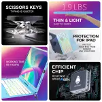 NOKBABO for iPad 10th 11th (A16) Generation Case with Keyboard, iPad Air 11 inch case (M3/M2), Keyboard for iPad Pro 11 (4th/3rd/2nd/1st) & iPad Air 5/4th, Trackpad, 360° Swivel, Backlit - Sky Blue - Image 5