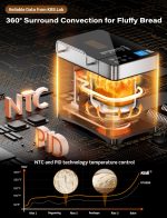 KBS Pro 710W Bread Maker, 2LB 17-in-1 Automatic Bread Machine with Healthy Ceramic Pan, Nut Dispenser, Tempered Glass Touch Panel, Stainless Steel Housing,3 Crust Colors, 15H Timer&Keep-Warm, Recipe - Image 5