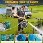 DIYtoolifz Cordless Pressure Washer Compatible with DeWalt 20V Battery, 800PSI Ultra-Light 2.2LBS with Brushless Motor, 16.4ft Hose & 6-in-1 Nozzle + Foam Cannon for Car, Patio, Fence (Tool Only) - Image 3