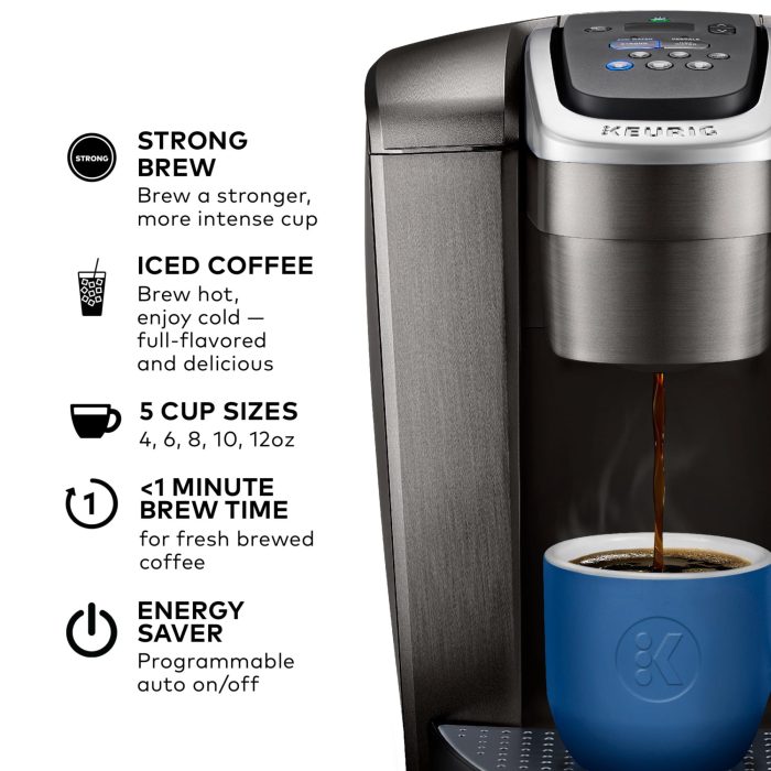 Keurig K-Elite Single Serve K-Cup Pod Coffee Maker, with Strength and Temperature Control, Iced Coffee Capability, 8 to 12oz Brew Size, Programmable, Brushed Slate - Image 14
