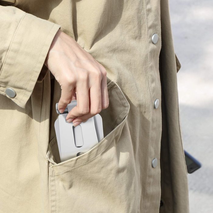 OMOTON Foldable Cell Phone Stand, C4 Portable Aluminum Phone Holder, Adjustable Phone Dock Cradle Compatible with iPhone 17/16/15 Pro Max Air, Samsung Galaxy, Small Tablets, All Smart Phones, Silver - Image 5