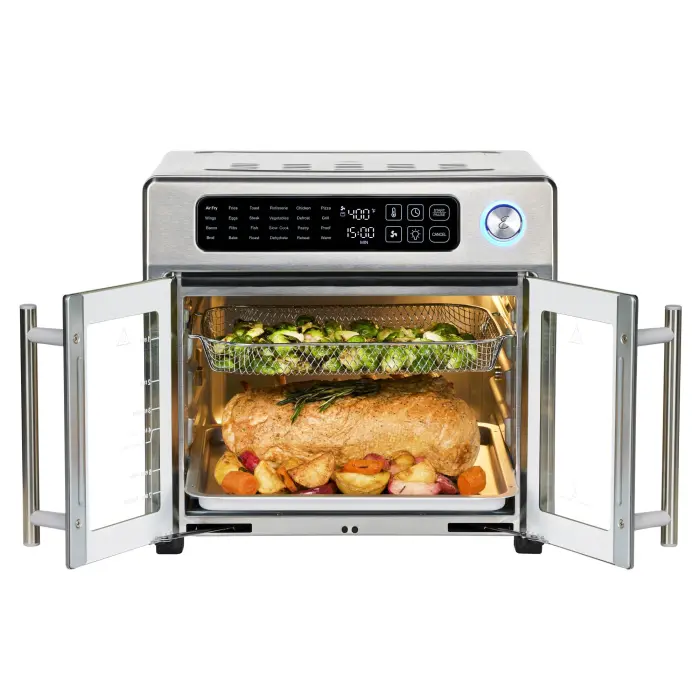Emeril Lagasse Extra Large French Door Air Fryer Toaster Oven Combo, 24 Cooking Functions and Digital Controls, 7 Accessories Included, Stainless Steel Finish, 26QT Capacity - Image 3