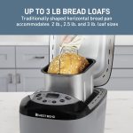 West Bend Hi-Rise Bread Maker Machine Programmable 12 Programs Including Gluten Free & 3 Loaf Sizes and Crust Colors with Traditionally-Shaped Horizontal Bread Pan with Dual Knead Blades, 3-Lb, Gray - Image 8
